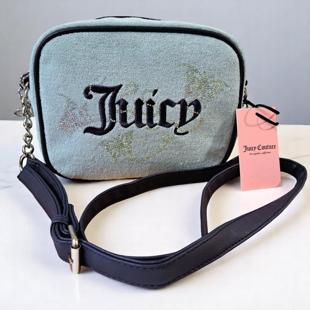 Juicy Couture Wingin It Camera Bag Pastel Turquoise NWT